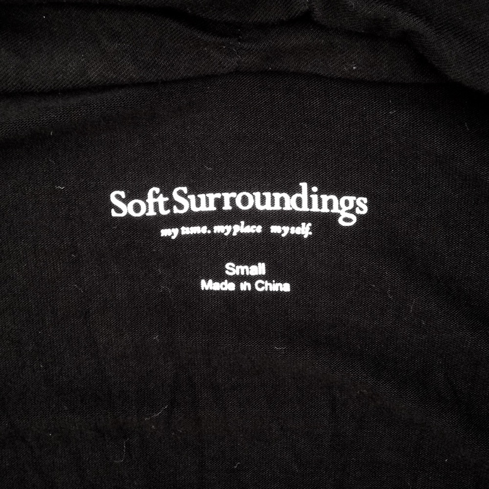 Soft Surroundings Black Long Sleeve Mock Wrap Top - Picture 2 of 2